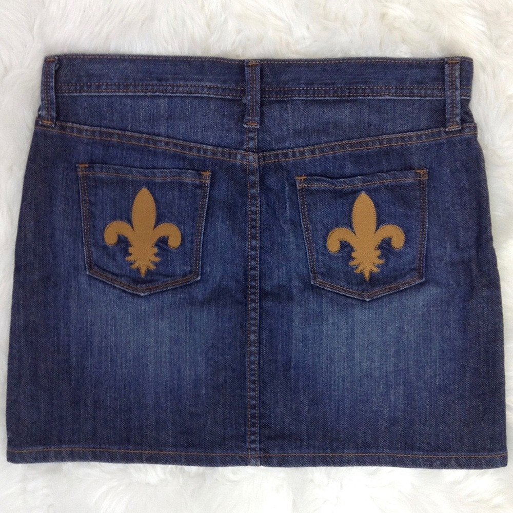GAP Fleur de Lis Pocket Jean Mini Skirt Size 4